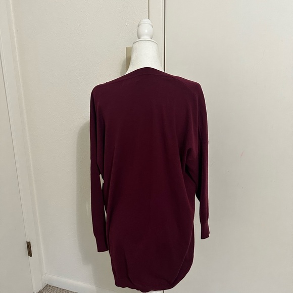 Lulus V-Neck oversized maroon pullover tunic NWT Lounge Cozy Casual Women’s xs/s - Picture 6 of 6